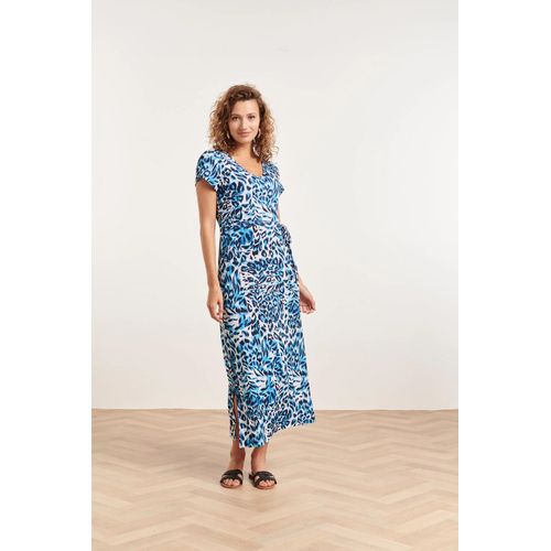 Smashed Lemon 24363 dames maxi te jurk met dieren print | white-light