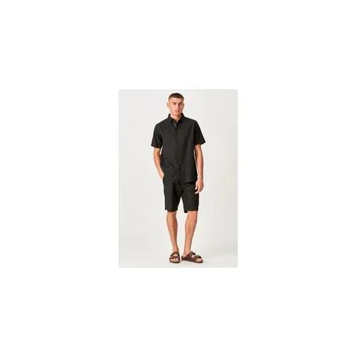Wäsche mit kurzärärmernem Hemd + Leinen Shorts - Schwarz - Mann - TeeShoppen