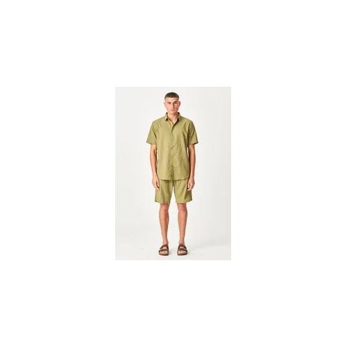 Wäsche mit kurzärärmernem Hemd + Leinen Shorts - Grün - Mann - TeeShoppen