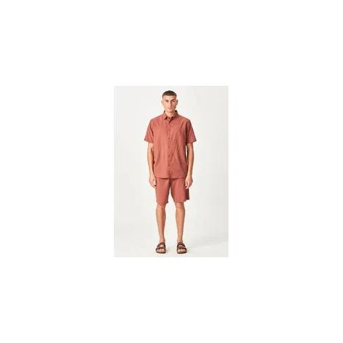 Wäsche mit kurzärärmernem Hemd + Leinen Shorts - Terrakotta - Mann - TeeShoppen