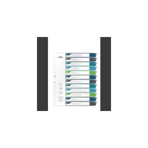Durable 679627 Register DIN A4+ 1-12 Polypropylen Mehrfarbig 12 Registerblätter 679627