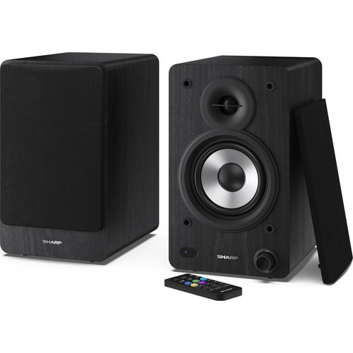 Sharp DR-450 (GR) DAB, DAB+ Digitalradio, Bluetooth, FM Radio, Alarm-/Schlaf und Snooze-Funktion, Holzoptik, Grau
