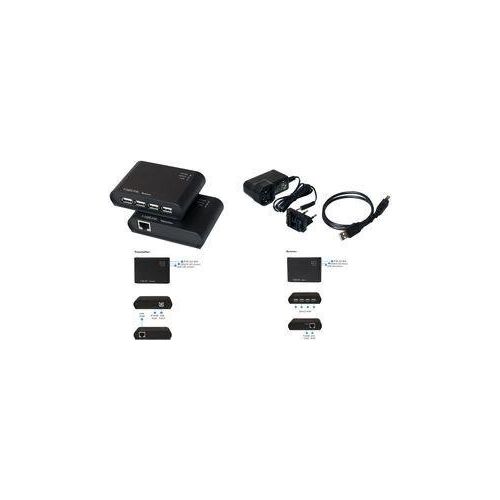 USB 2.0 Extender mit integriertem 4-Port USB 2.0 Hub und Netzteil, LogiLink® [UA0230] (UA0230)