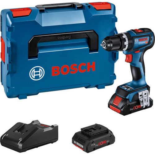 Bosch Akku-Schlagbohrschrauber GSB 18V-90 C 2x 4,0 Ah ProCORE18V Akku + Ladegerät inkl. Bluetooth-Modul in L-Boxx - 06019K6105