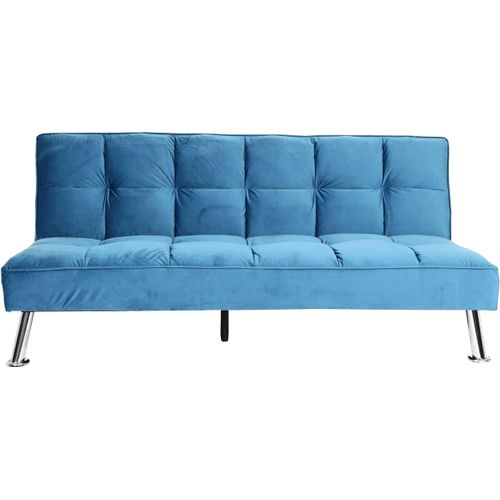 Sofa HWC-K21, Klappsofa Couch Schlafsofa, Nosagfederung Schlaffunktion Liegefläche 181x107cm Samt, blau
