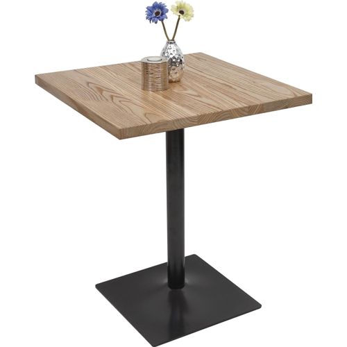 Bistrotisch MCW-H10, Bartisch Thekentisch, Industrial Gastro Metall Ulme Massivholz MVG 70x70cm hellbraun