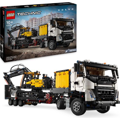 LEGO Technic Volvo FMX LKW mit EC230 Electric Raupenbagger, Bauspielzeug, Fahrzeug-Spielset für Jungen und Mädchen ab 10 Jahren, Baufahrzeuge 42175