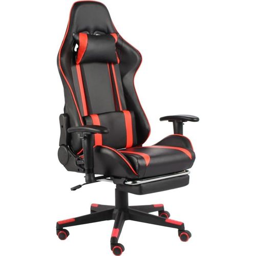 Gaming-Stuhl mit Fußstütze Drehbar Rot PVC