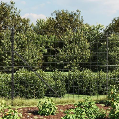 [Home] Maschendrahtzaun mit Bodenflansch Anthrazit 2x25 m , Neue Mode 2024 im häuslichen Leben
