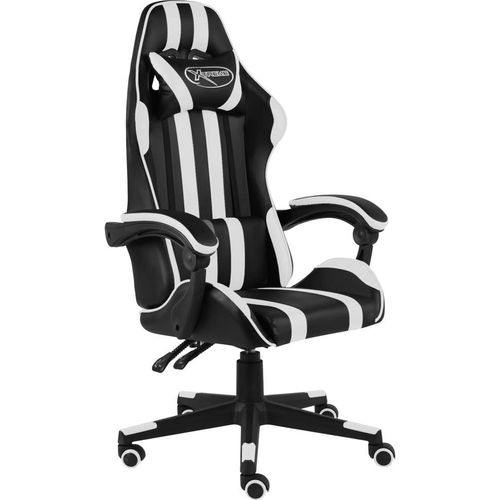 Gaming-Stuhl Schwarz und Weiß Kunstleder
