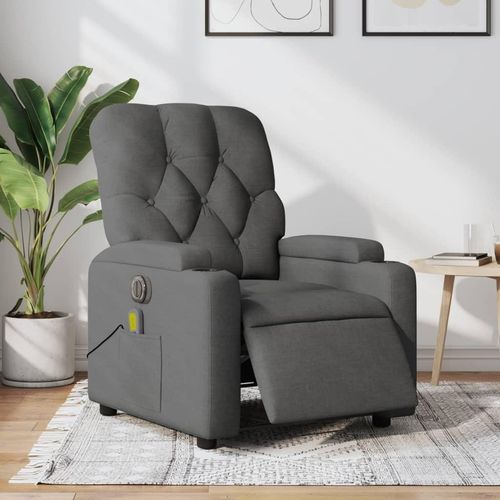 Massagesessel Fernsehsesel Elektrisch Dunkelgrau Stoff 3204699