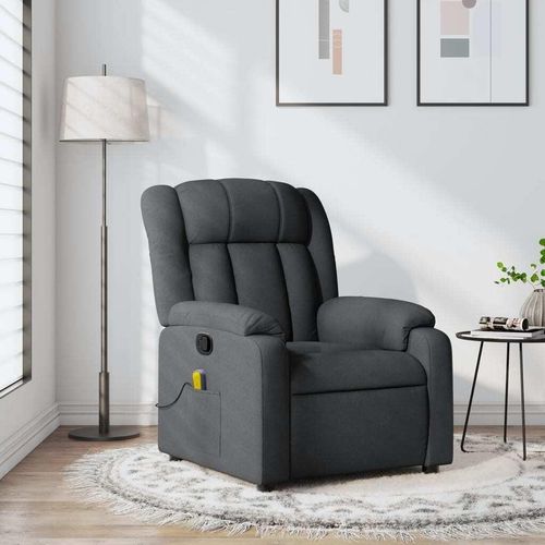 Massagesessel Dunkelgrau Stoff 373587