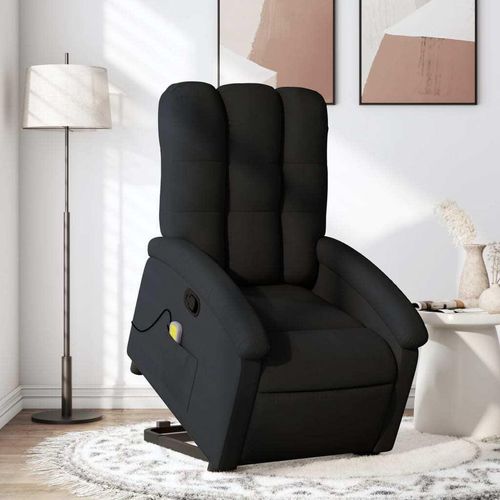 Massagesessel mit Aufstehhilfe Schwarz Stoff 3204106