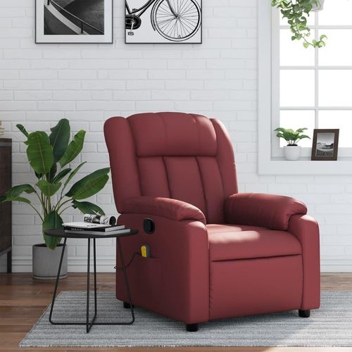 Massagesessel Weinrot Kunstleder 373571