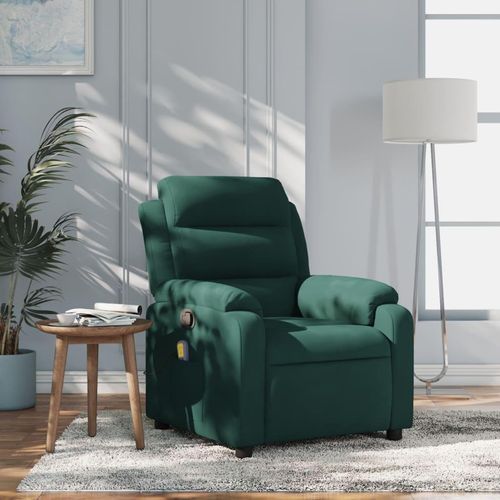 Möbel Massagesessel Dunkelgrün Samt - Fernseh- & Relaxsessel 373513
