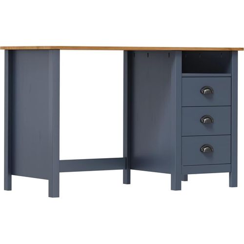 Schreibtisch Hill mit 3 Schubladen Grau 120x50x74cm Kiefernholz , Schreibtische Design 2024