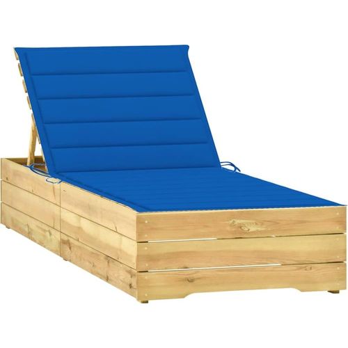 Sonnenliege mit Königsblauer Auflage Imprägniertes Kiefernholz 3065919