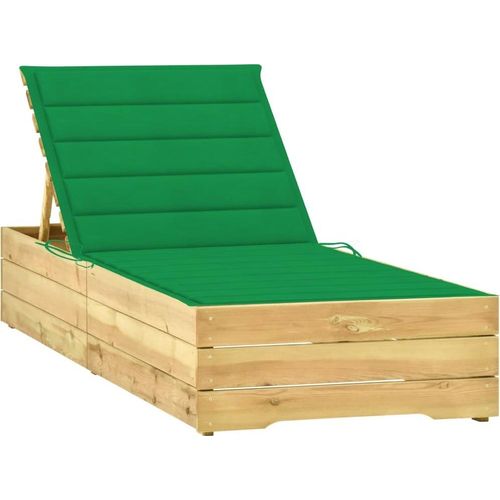 Sonnenliege mit Grüner Auflage Imprägniertes Kiefernholz 3065914