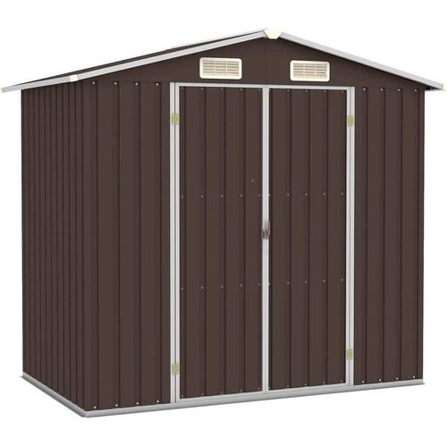 Gerätehaus Braun 205x129x183 cm Verzinkter Stahl