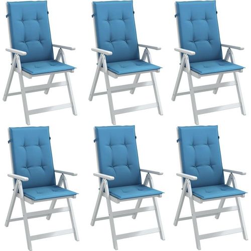 Hochlehner-Auflagen 4 Stk. Melange Blau 120x50x4 cm Stoff