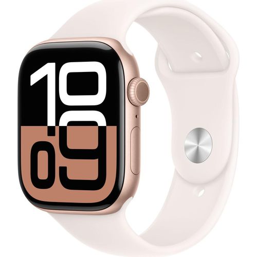 Apple Watch Series 10/ GPS/ Mobilfunk/ 46mm/ Rose Gold Aluminium Gehäuse/ Blush Pink Sport Band M/L