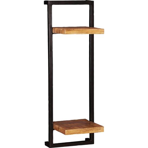 Wandregal SIT, schwarz (natur, schwarz), B:25cm H:75cm T:25cm, Massivholz, Metall, Regale, Im modernen Industrial Look