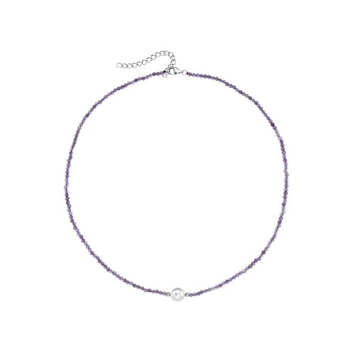 Collier LADY, silber (silber 925), Halsketten, Damen, 45, Silber 925 (Sterlingsilber), L: 45cm