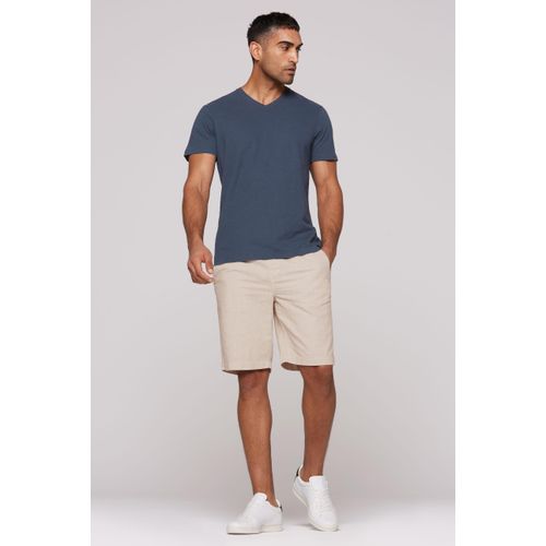 Leinenhose CMPD, Herren, Gr. M, Normalgrößen, beige (canvas), Material: 53% Leinen, 47% Baumwolle, bestickt, casual, lässig geschnitten knielang, Hosen, mit Elastikbund und Kordel