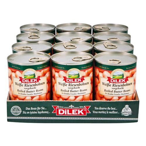 Dilek Weiße Riesenbohnen 240 g Abtropfgewicht, 12er Pack
