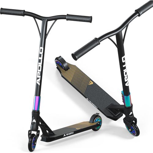 Apollo Stunt Scooter - Genesis Pro X| High End Stuntscooter, ABEC 9 Kugellagern | Trick Roller mit 110mm Wheels und Alu Core | Stunt Scooter Erwachsene Edition |Tretroller, Stuntroller - Rainbow
