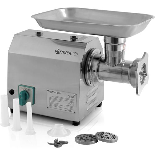 Mahlzeit Profi Edelstahl Fleischwolf elektrisch | 750W - 150kg/h | Wurstfüller