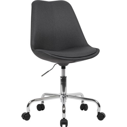 Schreibtischstuhl Schwarz Stoff | Design Drehstuhl mit Lehne | Arbeitsstuhl mit 110 kg Maximalbelastung | Schalenstuhl mit Rollen | Stuhl drehbar