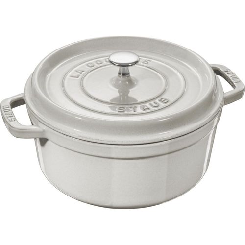 Staub runder Gusseisentopf - 6,7 ltr, weißer Trüffel