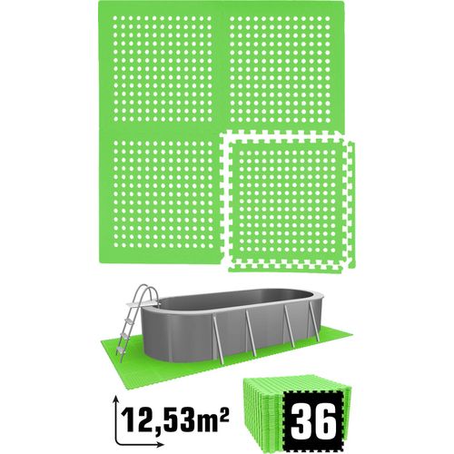 12,5 m² Poolunterlage - 36 EVA Matten 62x62 - Unterlegmatten Set Pool Unterlage