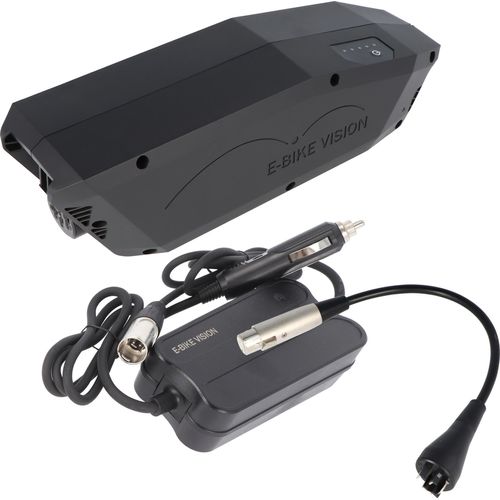 Unterrohr Power Pack E-Bike Akku lite inkl. Kfz-Ladegerät und Ladeadapter exakt passend für das Bosch Active und Performance Antriebssystem 10 Ah 360 Wh