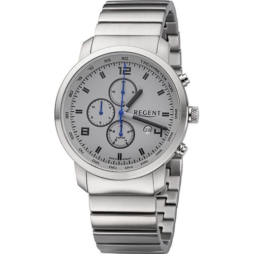 Regent Metallband Herren Uhr GM-2111 Armbanduhr Quarz silber Metallarmband D2URGM2111