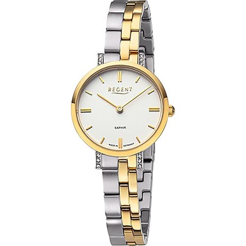 Regent Metallband Damen Uhr GM-2121 Armbanduhr Quarz bicolor Metallarmband D2URGM2121