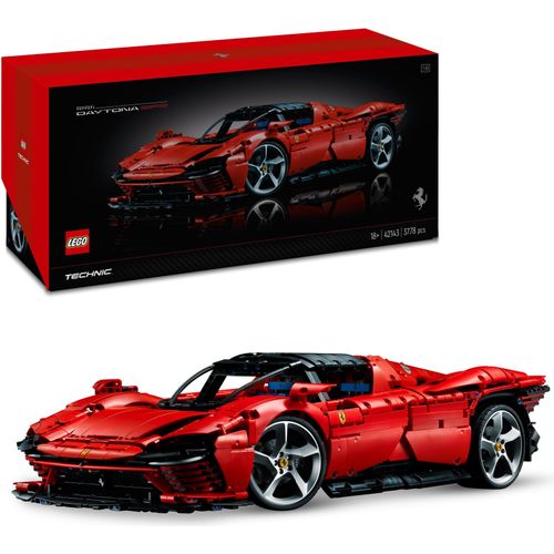 LEGO 42143 Technic Ferrari Daytona SP3 Modellauto-Bausatz im Maßstab 1:8, roter Super-Sportwagen, erweitertes Auto-Modell Sammlerstück, Ultimate Car Concept