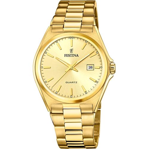 Festina Edelstahl Herren Uhr Armbanduhr gold Casual D2UF20555/3