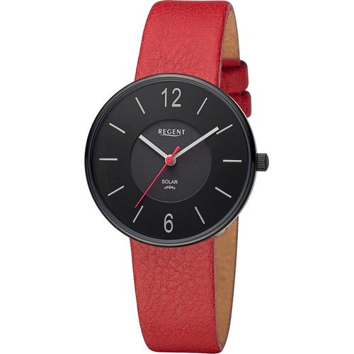 Regent 12111346 Solaruhr für Damen Rot/Schwarz