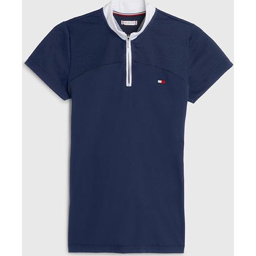 Tommy Hilfiger Fresh Air' Performance Damen Turniershirt kurzarm mit Reissverschluss DESERT SKY FS 2023, Größe:XL