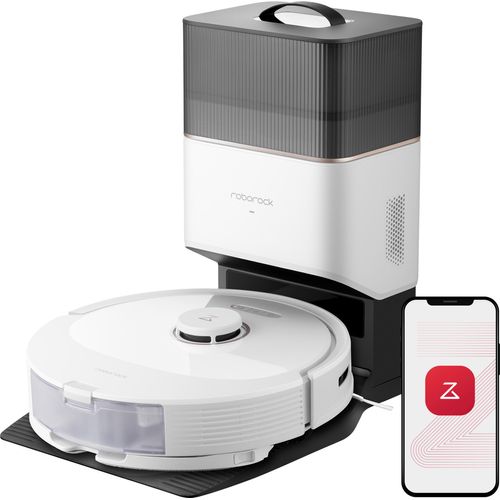 roborock Q8 Max+ Saugroboter mit Absaugstation, DuoRoller-Bürste, 5500Pa Saugkraft, Wischroboter PreciSense-LiDAR-Navigation (Weiß)