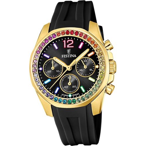 Festina PolyurethanDamen Uhr Armbanduhr schwarz Casual D2UF20650/3