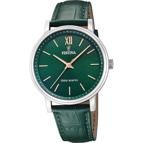 Festina Leder Herren Uhr Armbanduhr grün Luxus D2UF20660/5