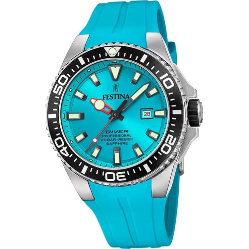 Festina Kautschuk Herren Uhr Armbanduhr türkis Casual D2UF20664/5