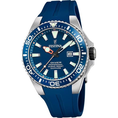 Festina Kautschuk Herren Uhr Armbanduhr blau Casual D2UF20664/1