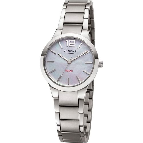 Regent Damen Uhr Metallarmband Metall Solaruhr Analog silber grau URF1534