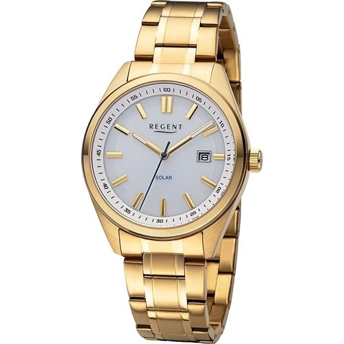 Regent Herren Uhr Metallarmband Metall Solaruhr Analog gold URF1542