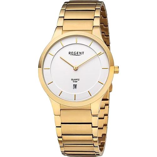 Regent Metall Herren Uhr Armbanduhr Quarz gold Metallarmband D2URF1347