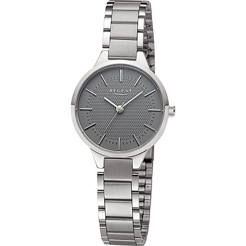 Regent Damen Uhr Metallarmband Metall Armbanduhr Analog silber grau URF1501